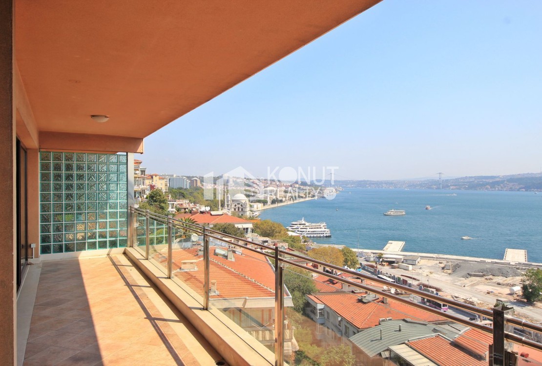 Bosphorus View, Balcony, 3+1 Flat For Rent