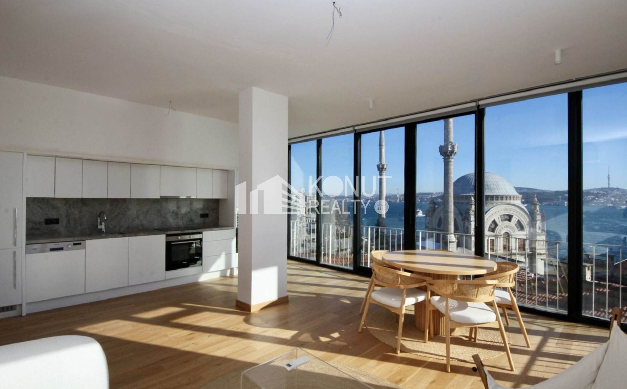 Bosphorus View Apartment in a Modern Building